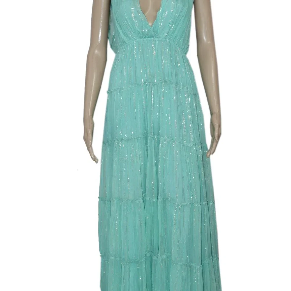 Free People FP One Milani Maxi Dress Tiered V Neck Gown NWD S - Picture 5 of 10